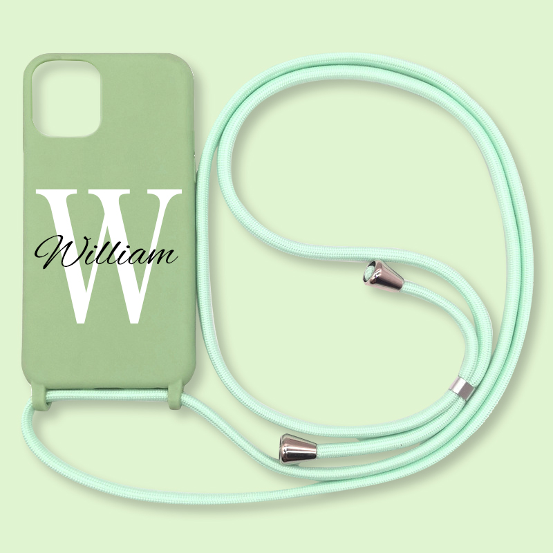 Personalised Name Crossbody Necklace Strap Phone Cover Case | OFCase036