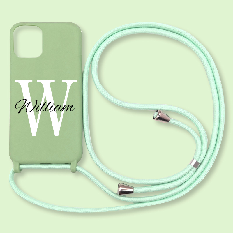 Personalised Name Crossbody Necklace Strap Phone Cover Case | OFCase036