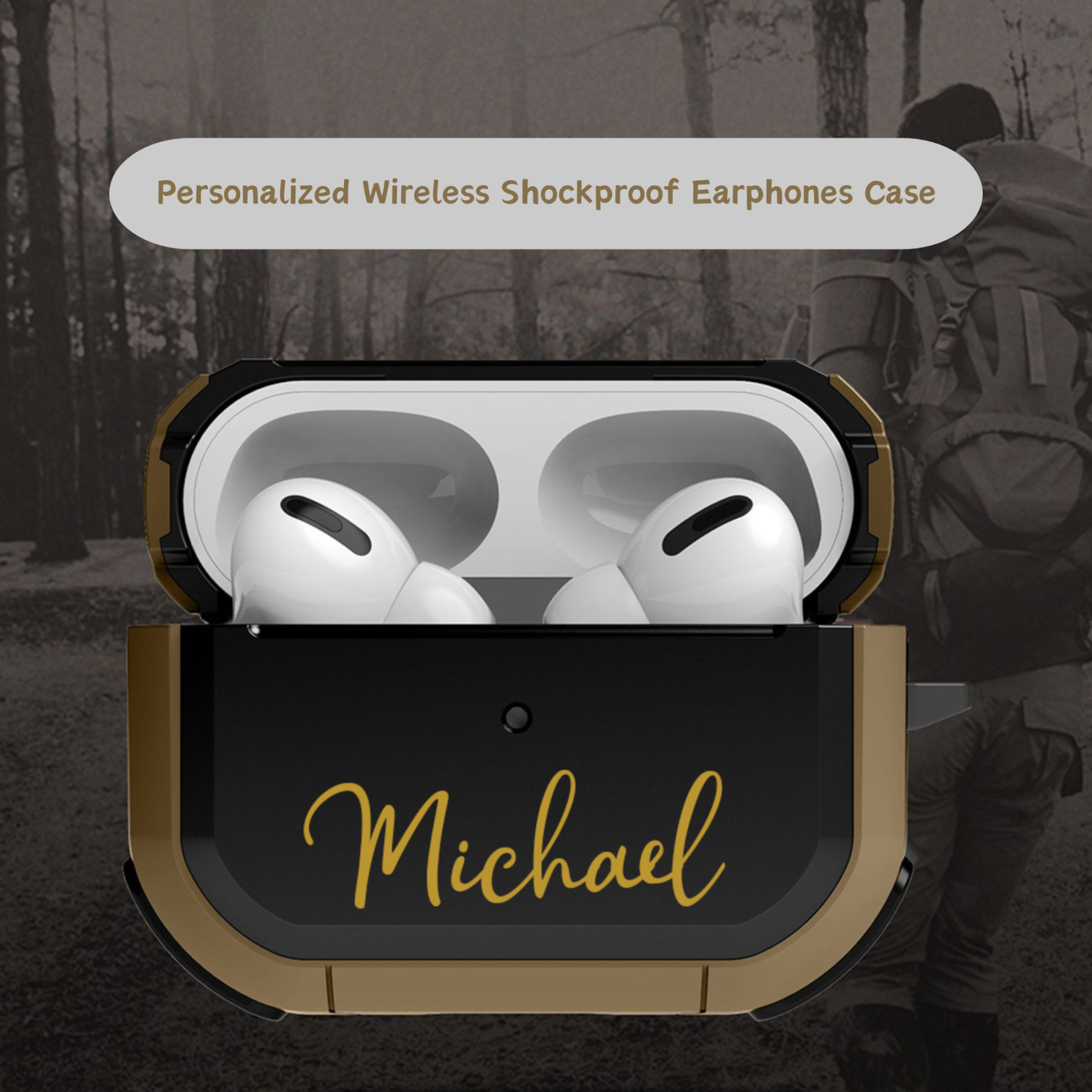 Personalized Wireless Shockproof Earphones Case | OFPod10