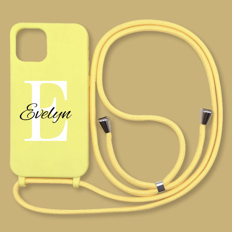 Personalised Name Crossbody Necklace Strap Phone Cover Case | OFCase036
