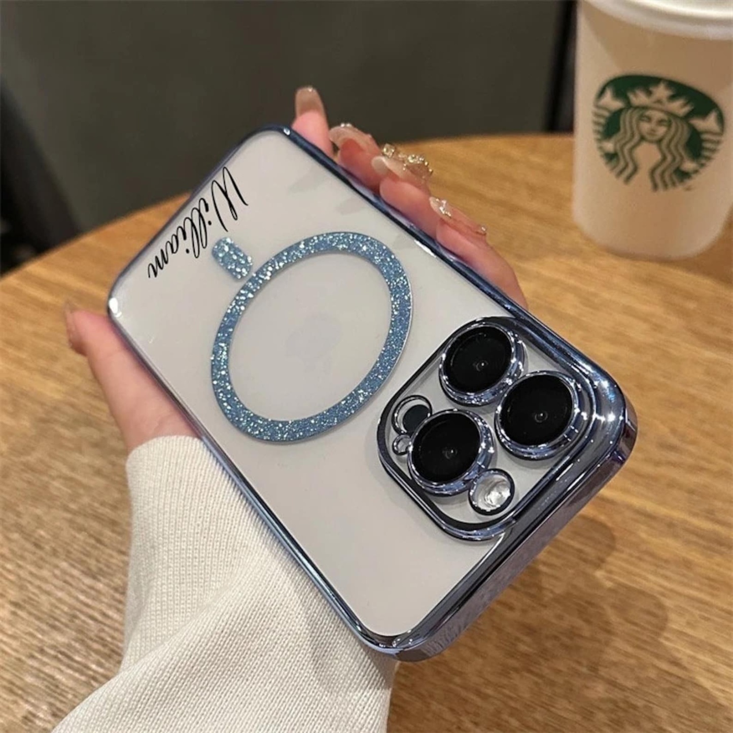 Personalised Initial Electroplated Transparent Luxury Phone Case | OFCase110