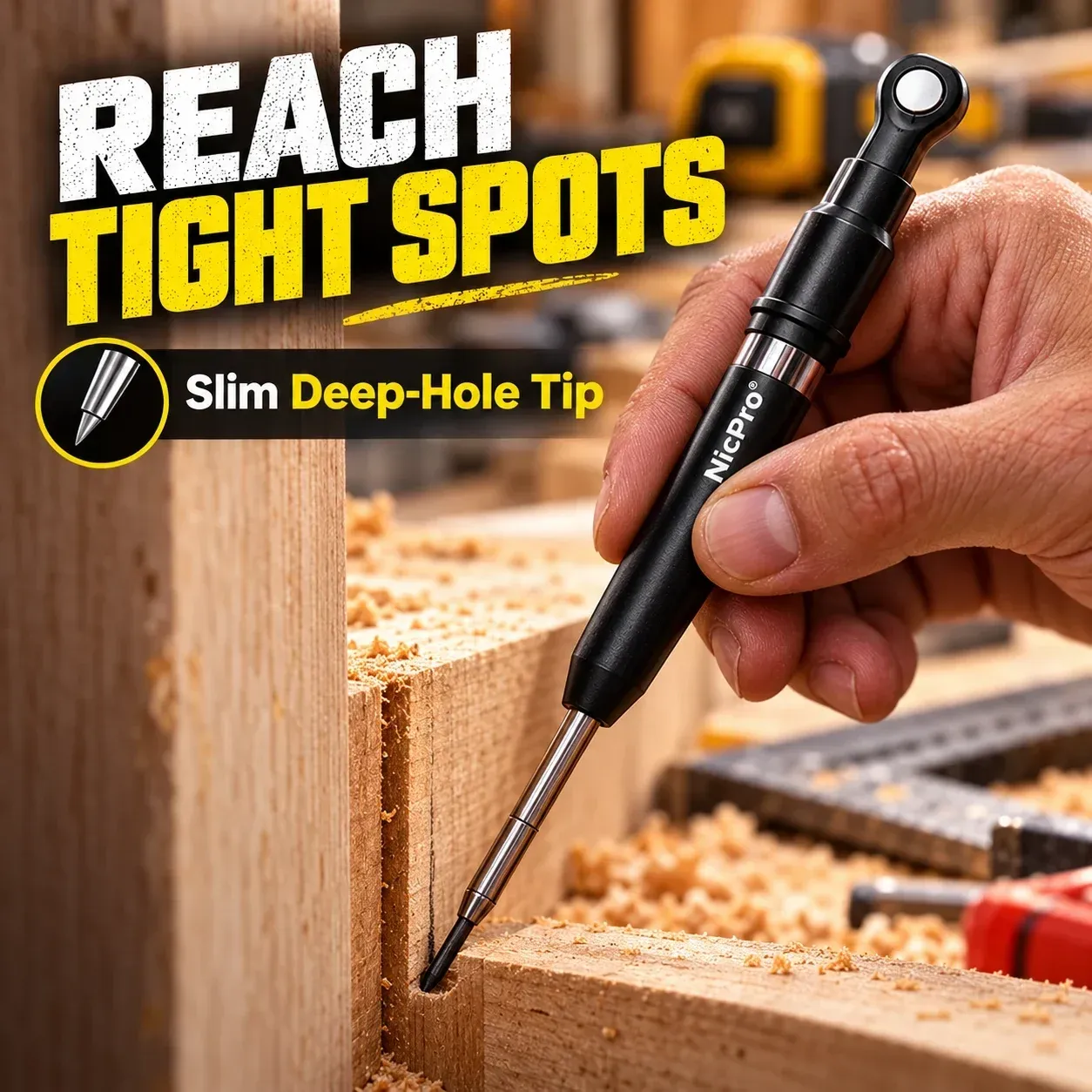 Replaceable 2.8mm graphite lead for a reusable construction pencil