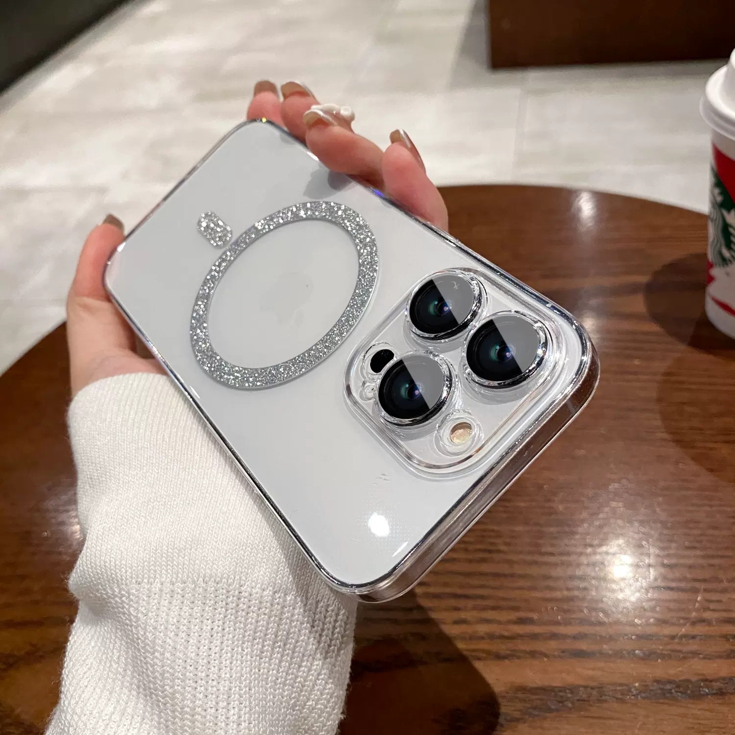 Personalised Initial Electroplated Transparent Luxury Phone Case | OFCase110