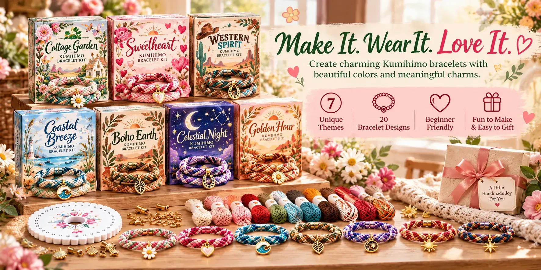 Kumihimo bracelet kit collection and styles
