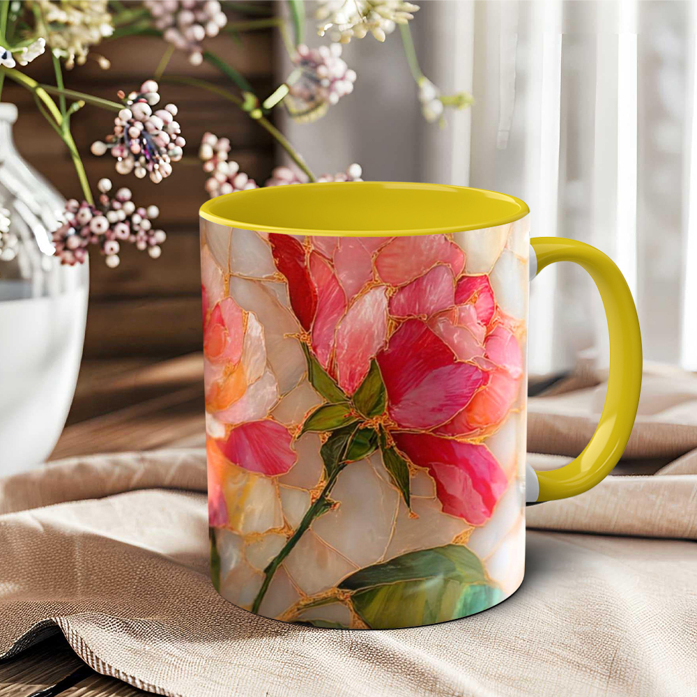 Imitation Stained Glass Flower Mug | WSMug43