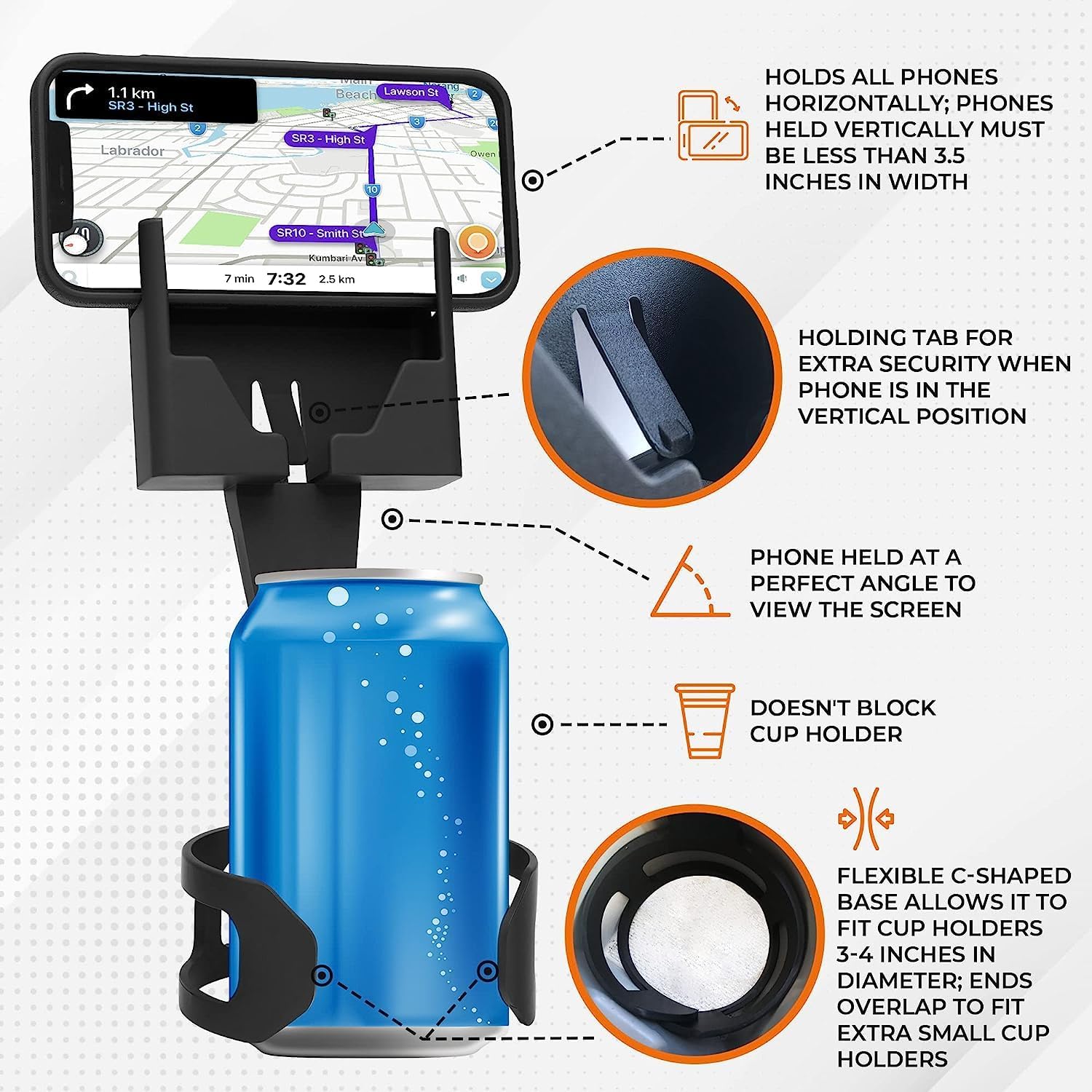 Multi-function Phone Seat– Phone & Cup Holder | OFCase091