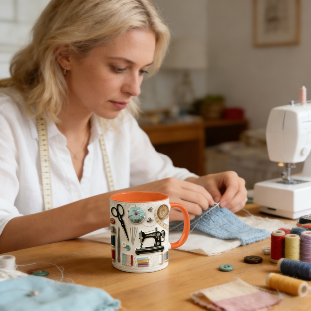 Sewing Supplies Themed Ceramic Mug | WSMug24
