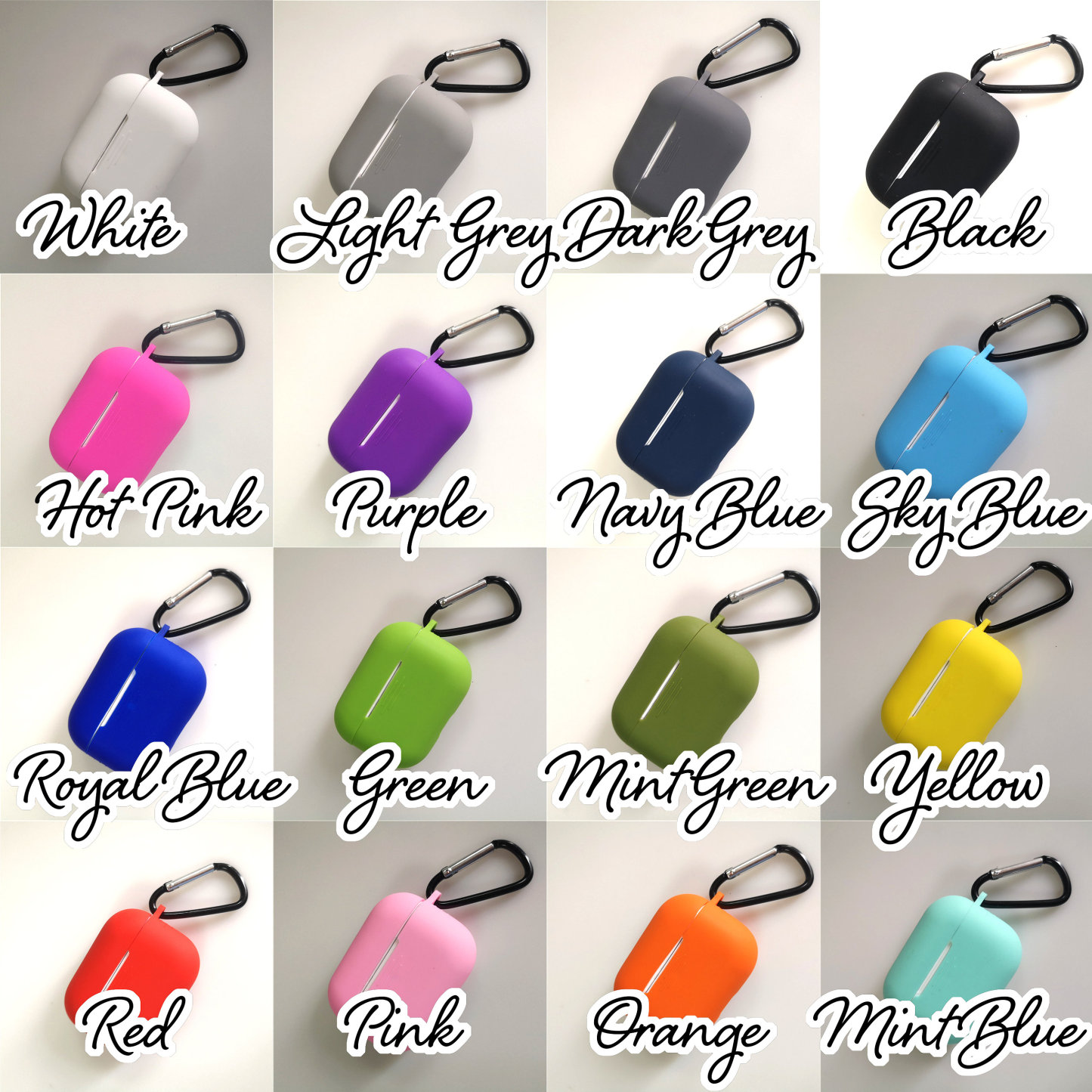 Personalized Silicone AirPod Case with Clip Keychain | OFPod08