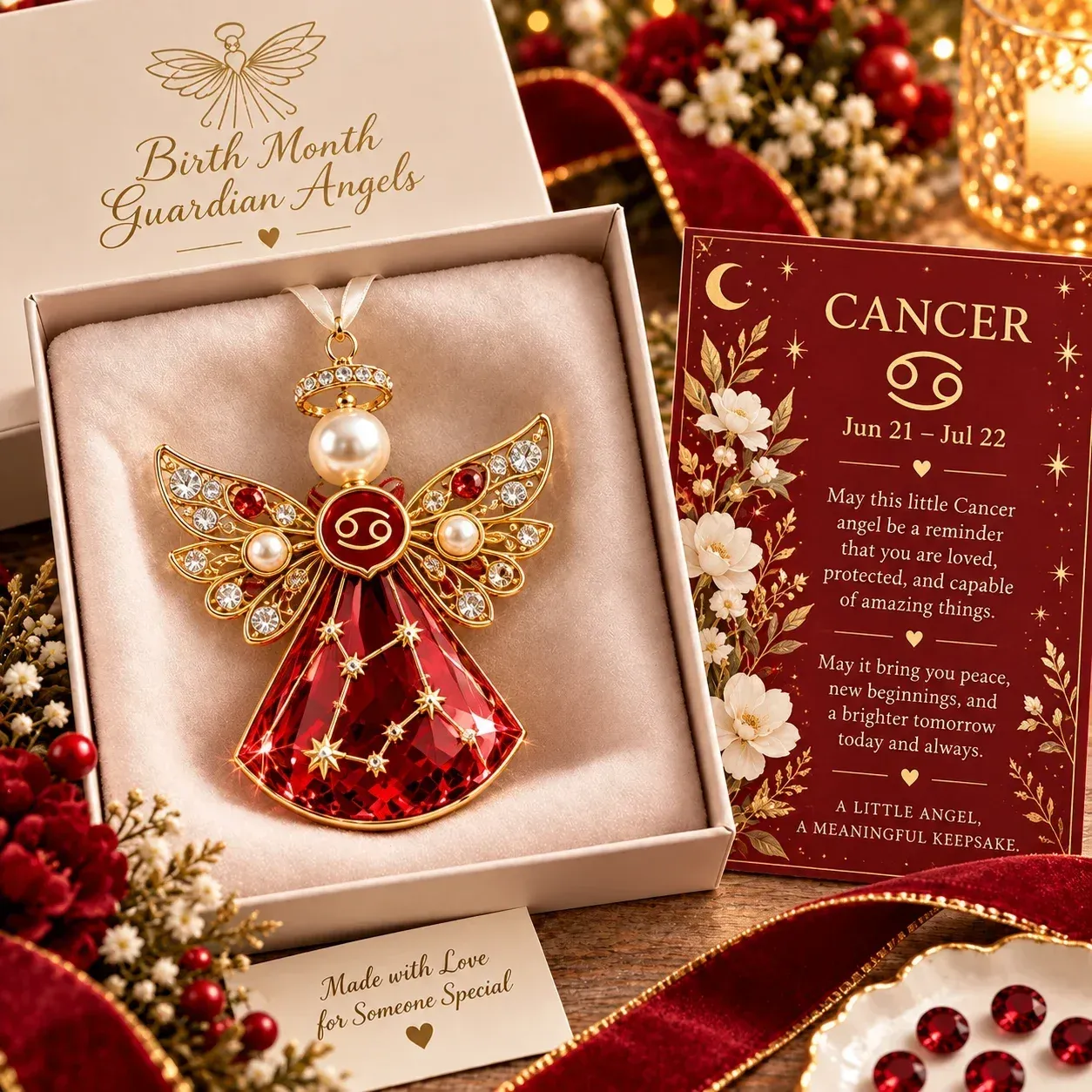 Cancer zodiac keepsake design with matching card