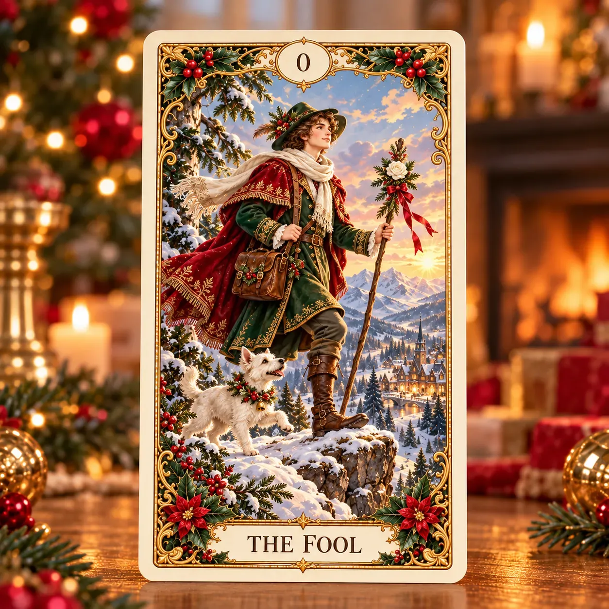 Victorian Christmas Tarot deck and coordinating box presented for gifting