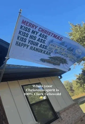 Funny Christmas holiday quote flag display