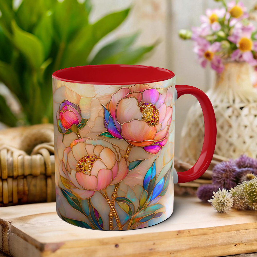 Imitation Stained Glass Floral Art Mug | WSMug46