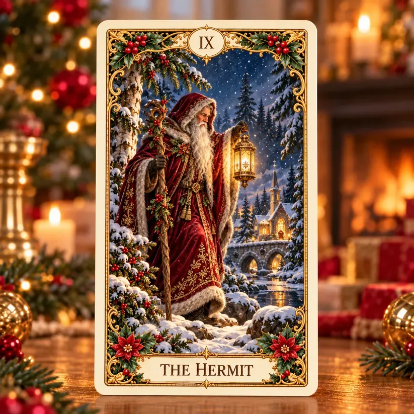 🔮Victorian Christmas Tarot | 78-Card Illustrated Deck & Matching Box🎄