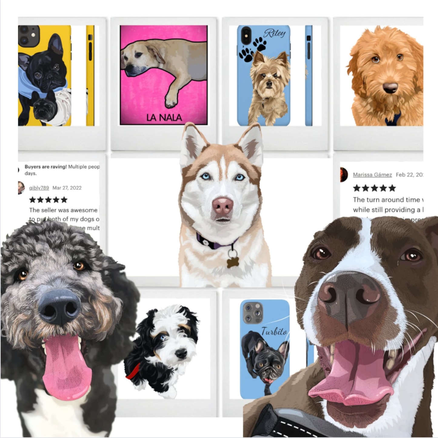 Personalized Pet Portrait Handmade Drawing Phone Case | OFCase102