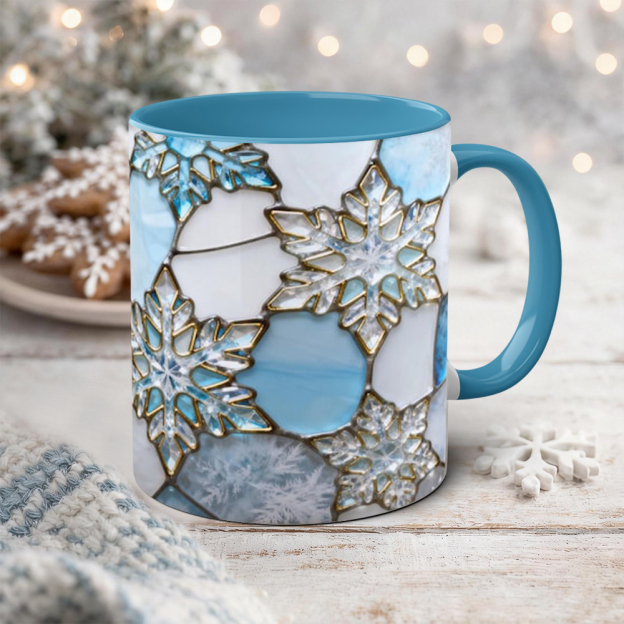 Imitation Stained Glass Snowflake Mug | WSMug50