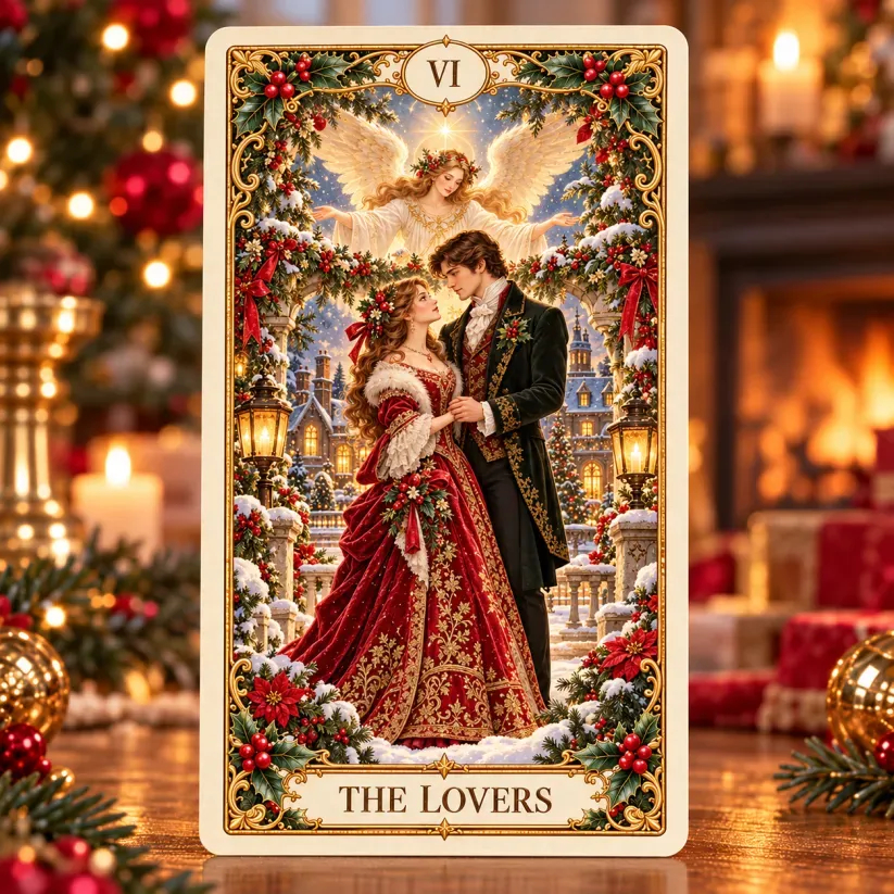 🔮Victorian Christmas Tarot | 78-Card Illustrated Deck & Matching Box🎄