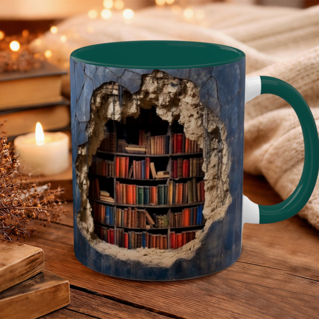 Effect Bookshelf Books Ceramic Mug | WSMug14