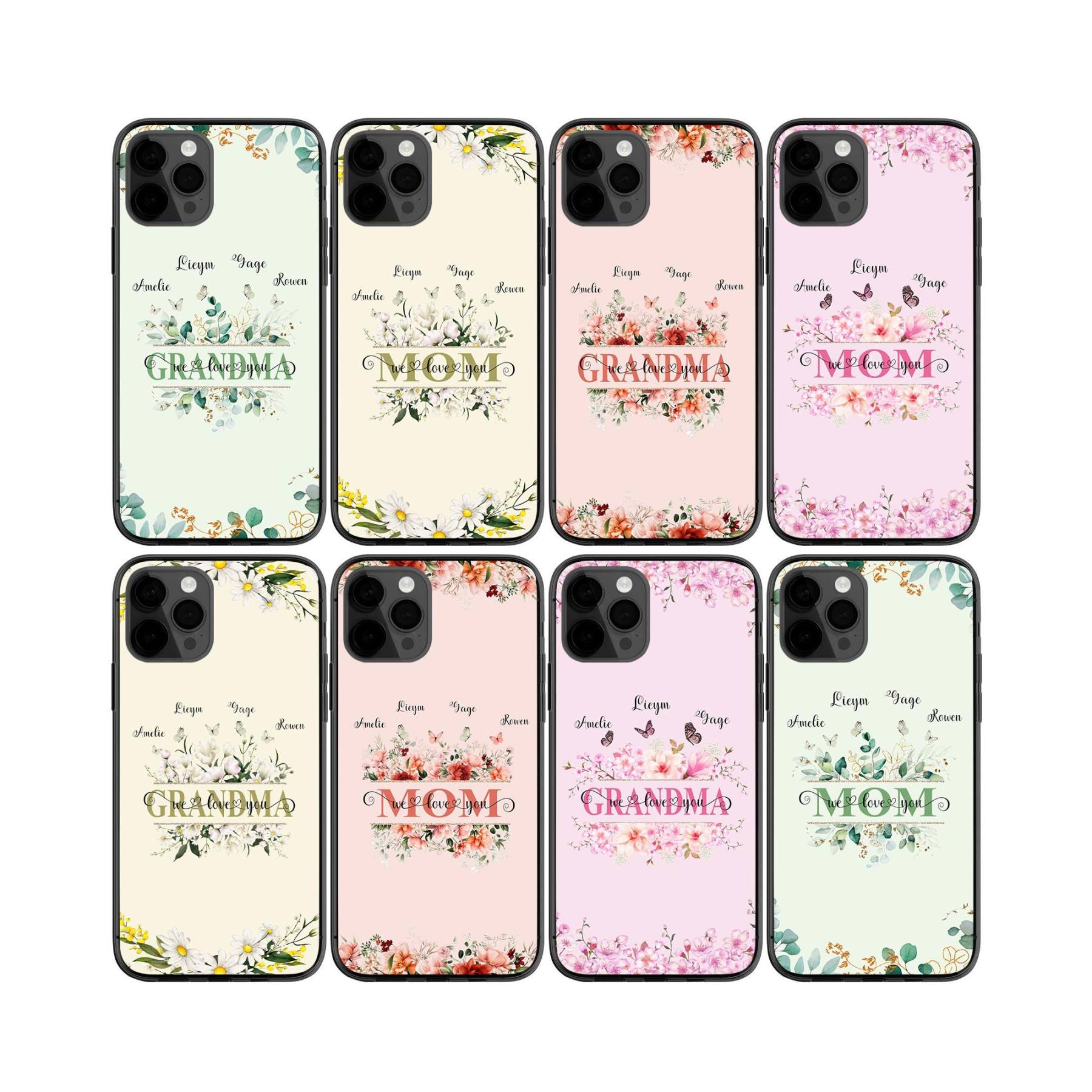 Personalized Grandma, Mom We Love You Floral Phone Case | OFCase106
