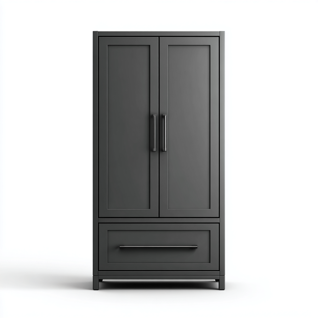 Armadio guardaroba - MDF - 95x54x185 cm - grigio scuro - moderno-Comfyilo