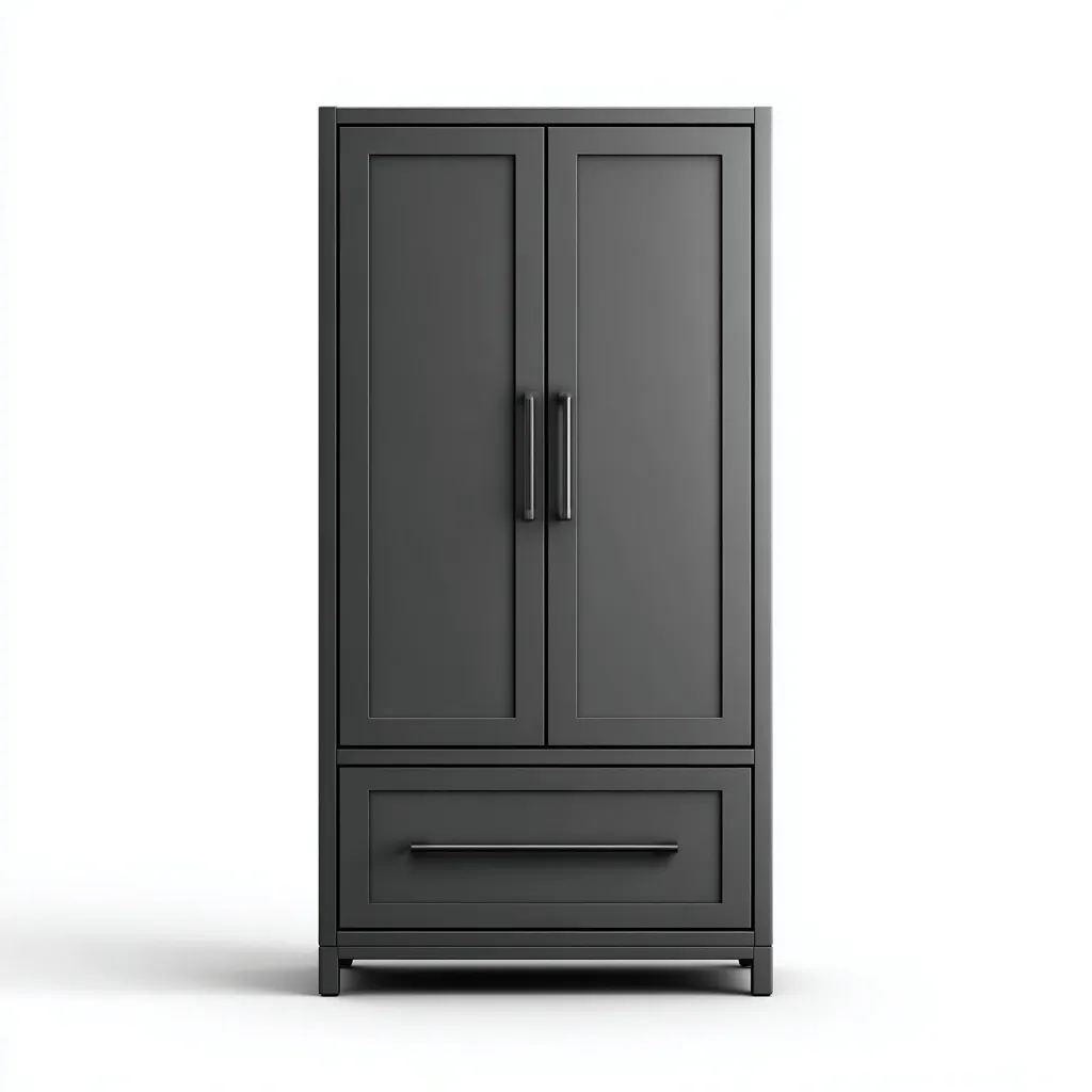 Armadio guardaroba - MDF - 95x54x185 cm - grigio scuro - moderno-Comfyilo