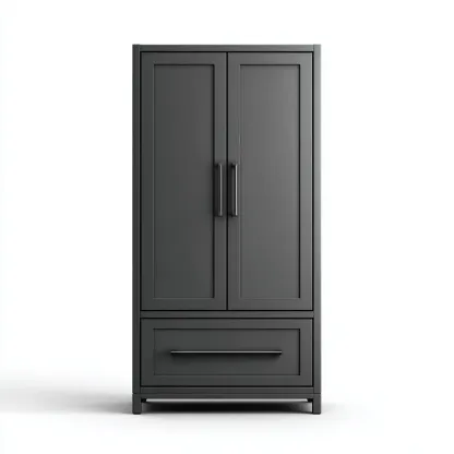 Armadio guardaroba - MDF - 95x54x185 cm - grigio scuro - moderno-Comfyilo