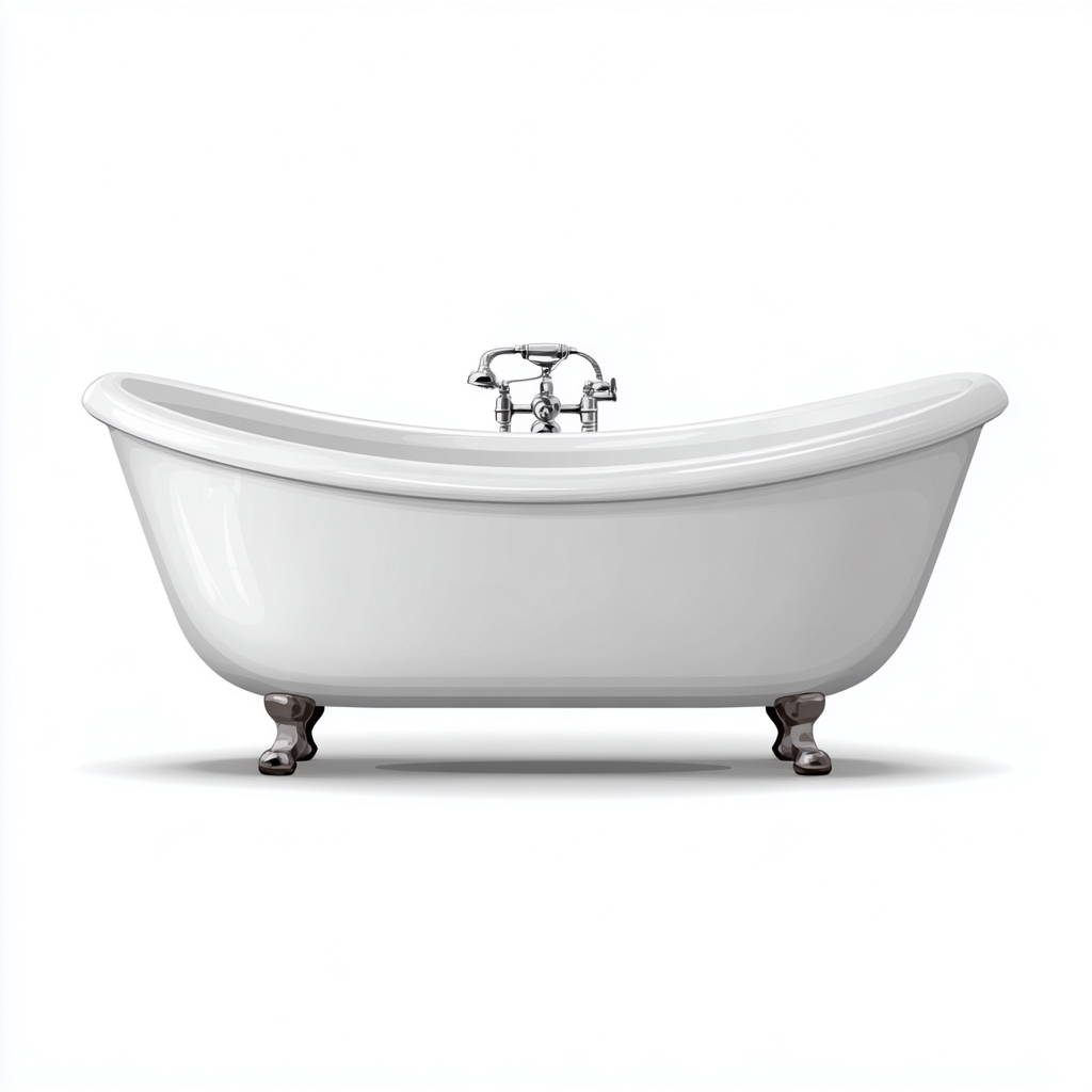 Vasca da bagno-ghisa-smalto-168x73x77 cm-bianco-design classico-Comfyilo