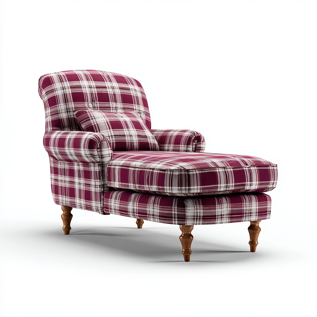 Chaise longue-tessuto lino-legno-185x80x97 cm-bordeaux-bianco-design classico-Comfyilo