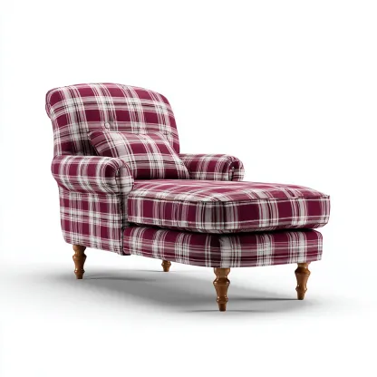 Chaise longue-tessuto lino-legno-185x80x97 cm-bordeaux-bianco-design classico-Comfyilo