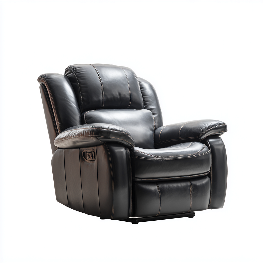 Poltrona reclinabile - pelle sintetica - 95x94x108 cm - nero - design ergonomico-Comfyilo