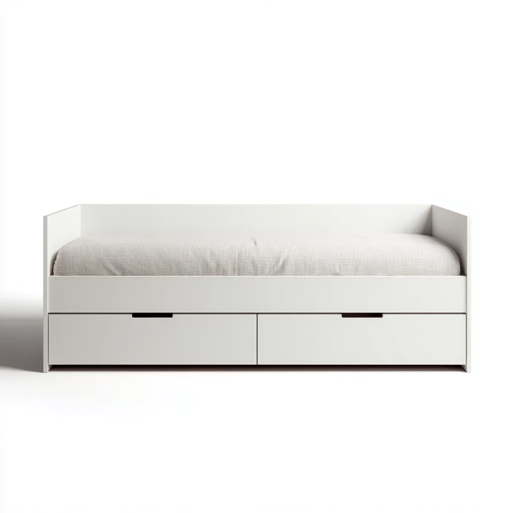 Divano letto - legno-tessuto - 207x87x91cm - bianco - stile moderno-Comfyilo