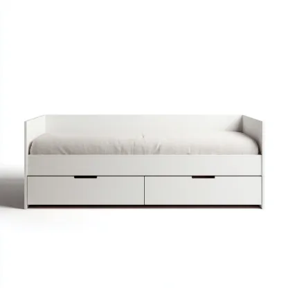 Divano letto - legno-tessuto - 207x87x91cm - bianco - stile moderno-Comfyilo