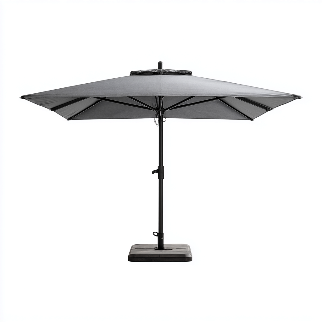 Ombrellone da giardino - poliestere-acciaio - 250x250x255 cm - grigio - design moderno-Comfyilo