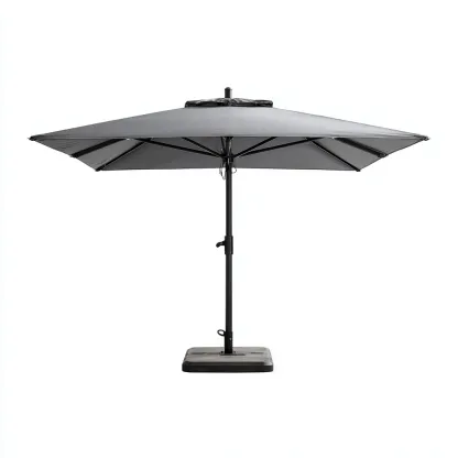 Ombrellone da giardino - poliestere-acciaio - 250x250x255 cm - grigio - design moderno-Comfyilo