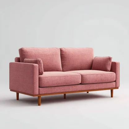 Divano a due posti - tessuto-legno - 174x83x81cm - rosa - design moderno-Comfyilo