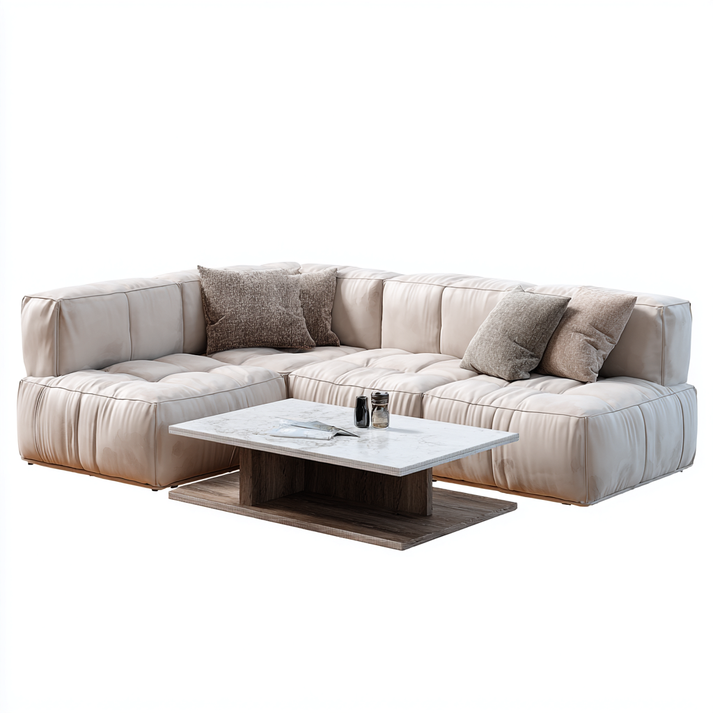 Divani modulari-pelle PU-295x185x82 cm-beige-design moderno-Comfyilo