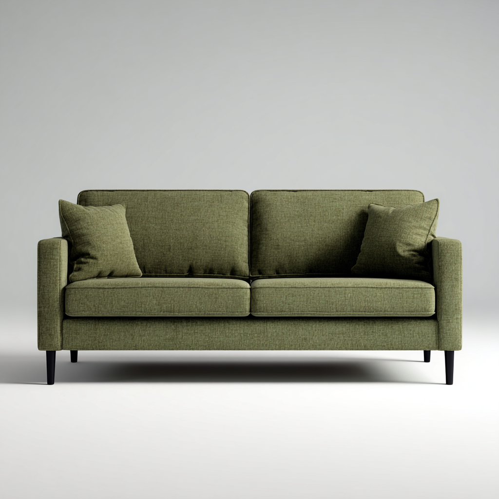 Divano a due posti - tessuto - 180x85x80 cm - verde oliva - design moderno-Comfyilo