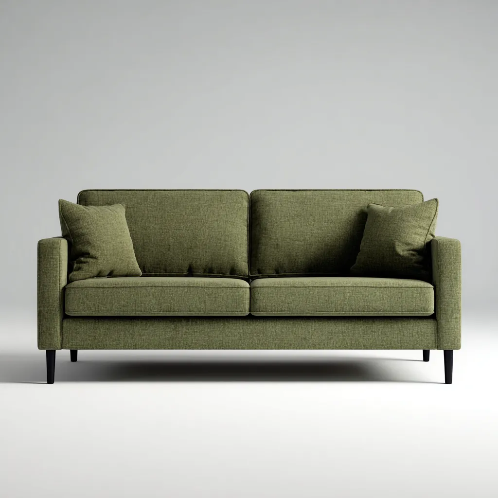 Divano a due posti - tessuto - 180x85x80 cm - verde oliva - design moderno-Comfyilo