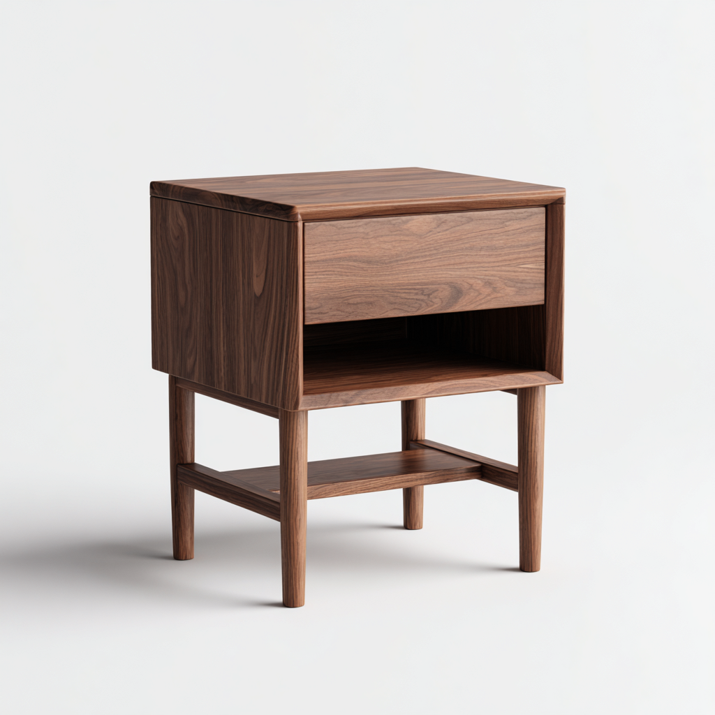 Comodino - legno - noce - 48x38x60 cm - noce - design moderno-Comfyilo