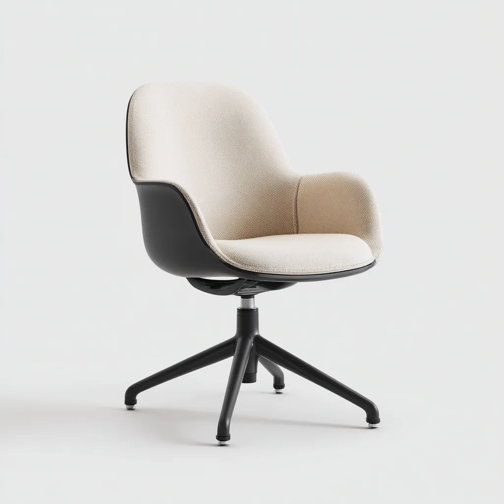 Sedia da ufficio-tessuto-plastica-metallo-65x63x89 cm-bianco-nero-design moderno-Comfyilo