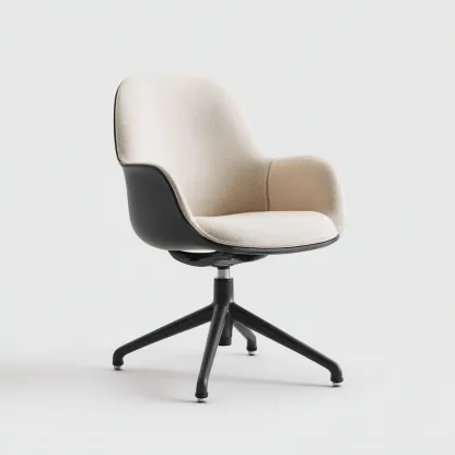 Sedia da ufficio-tessuto-plastica-metallo-65x63x89 cm-bianco-nero-design moderno-Comfyilo