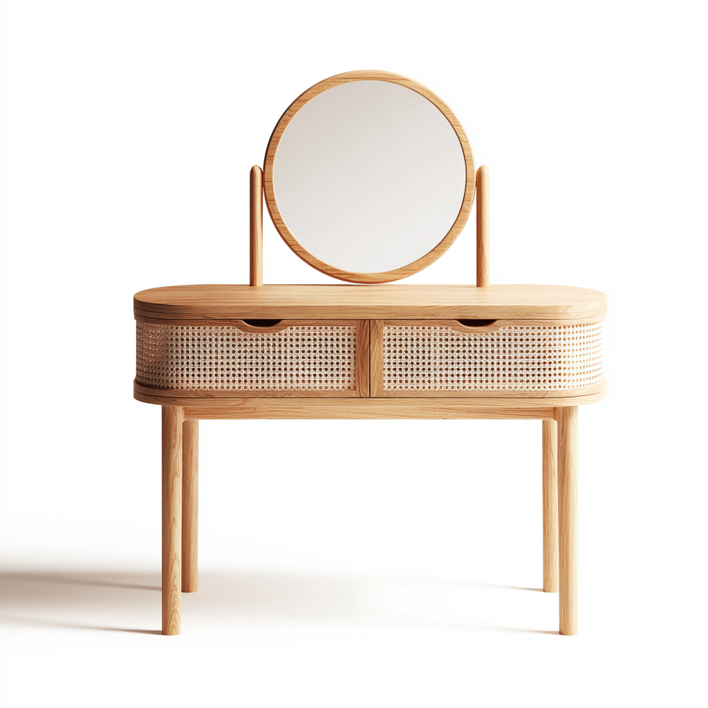 Toeletta-legno massello-rattan-94x45x128cm-rovere naturale-moderno-Comfyilo