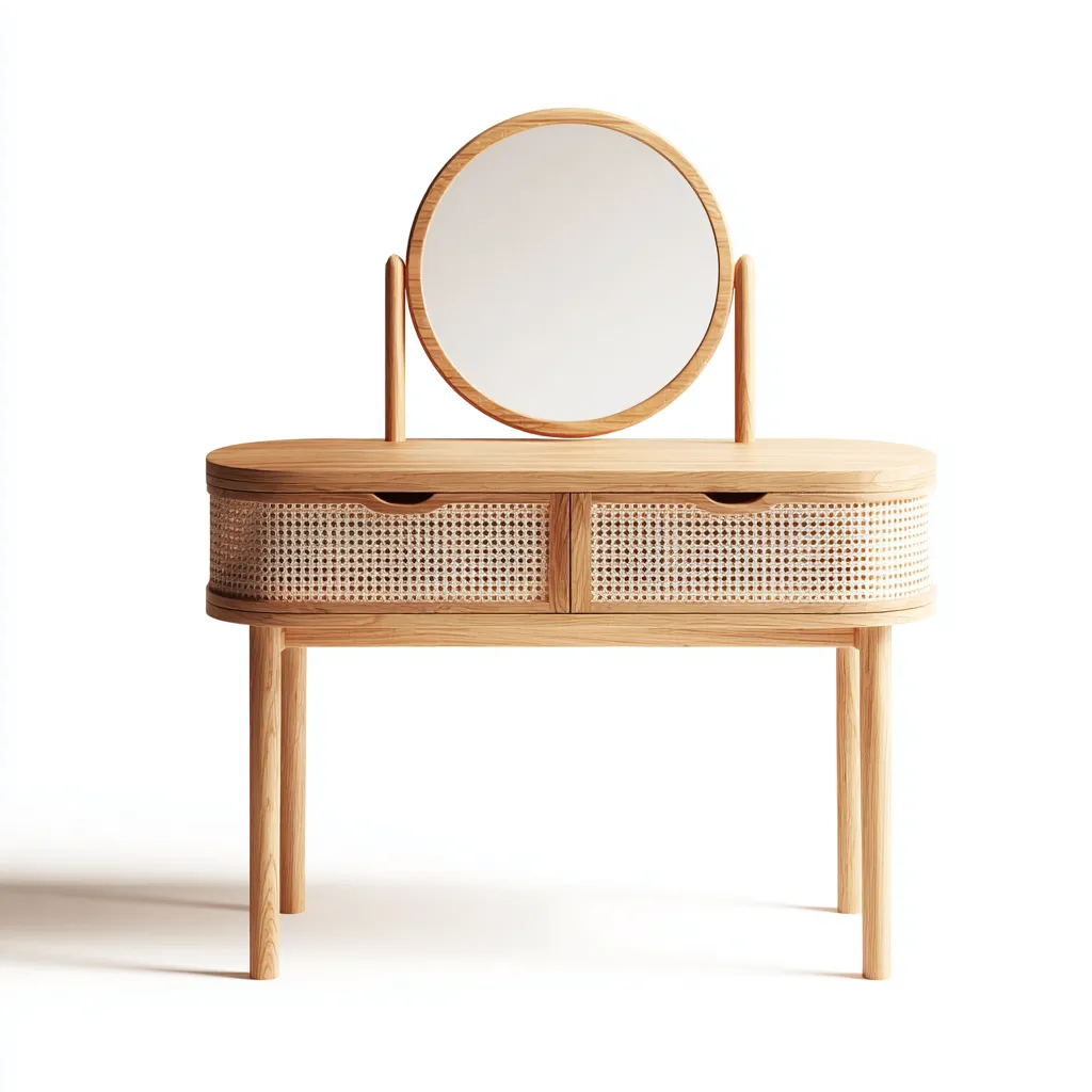 Toeletta-legno massello-rattan-94x45x128cm-rovere naturale-moderno-Comfyilo