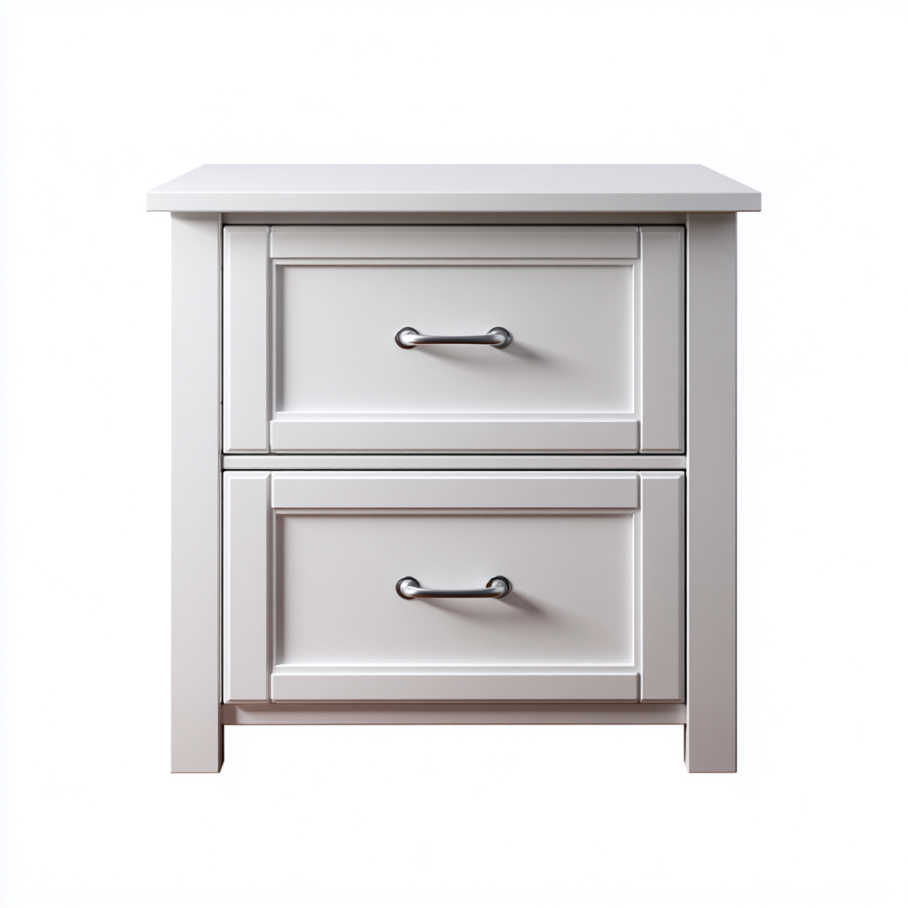 Comodino - MDF - 50x40x55 cm - bianco - design classico-Comfyilo