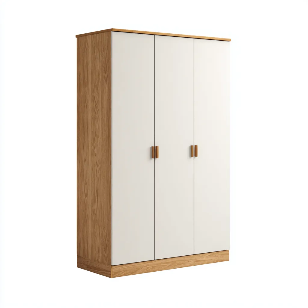 Armadio-Legno-MDF-115x52x198 cm-Bianco-Rovere-Design Moderno-Comfyilo