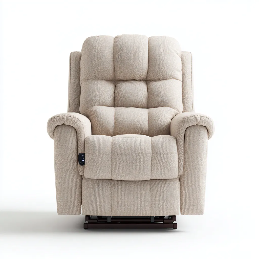 Poltrona reclinabile - tessuto imbottito - 92x88x108 cm - beige - design ergonomico-Comfyilo