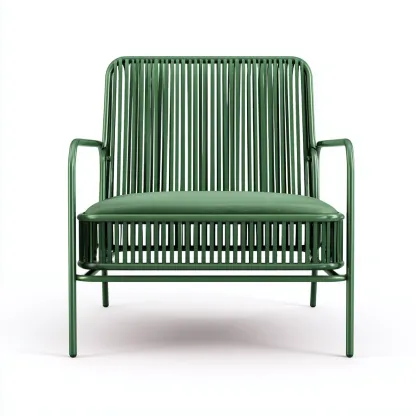 Poltrona da giardino-metallo-corda-70x68x85 cm-verde-design moderno-Comfyilo