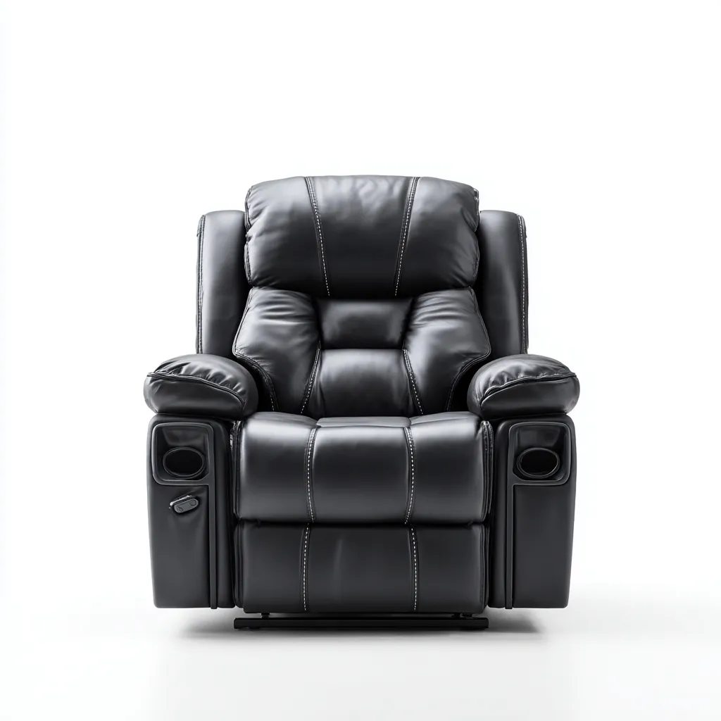 Poltrona reclinabile - pelle sintetica - 96x93x107 cm - nero - design ergonomico-Comfyilo