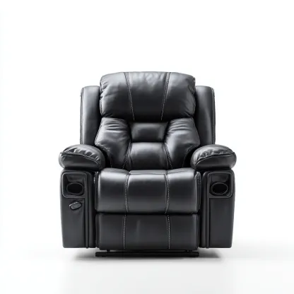 Poltrona reclinabile - pelle sintetica - 96x93x107 cm - nero - design ergonomico-Comfyilo