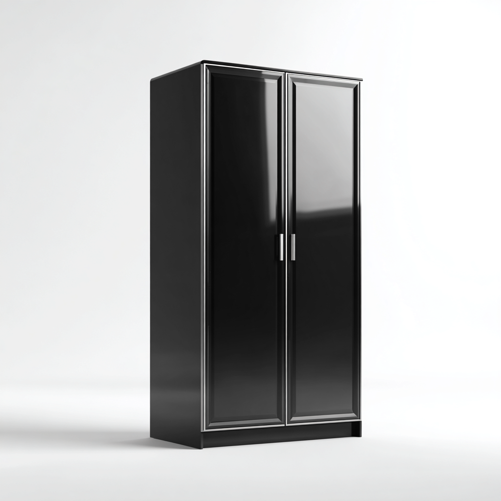 Armadio guardaroba - MDF - 90x50x190 cm - nero - moderno-Comfyilo