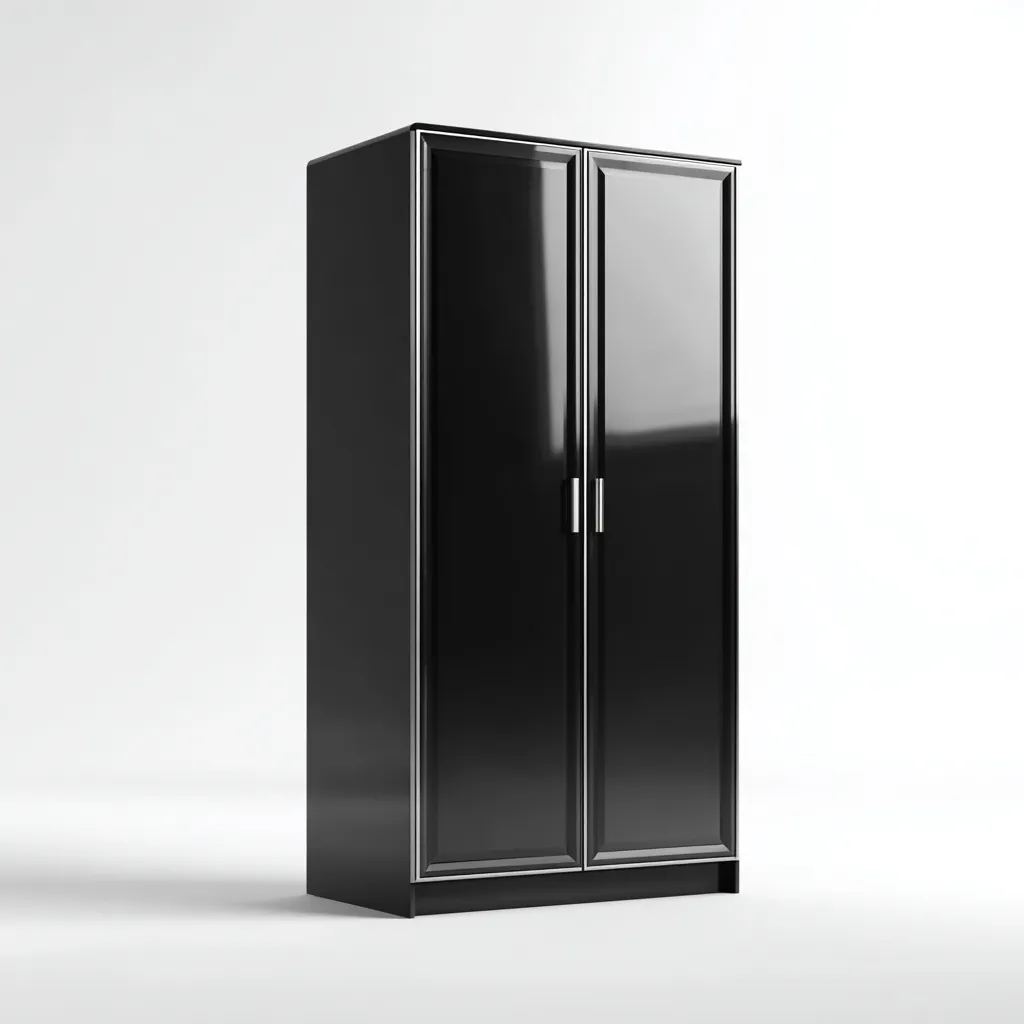 Armadio guardaroba - MDF - 90x50x190 cm - nero - moderno-Comfyilo